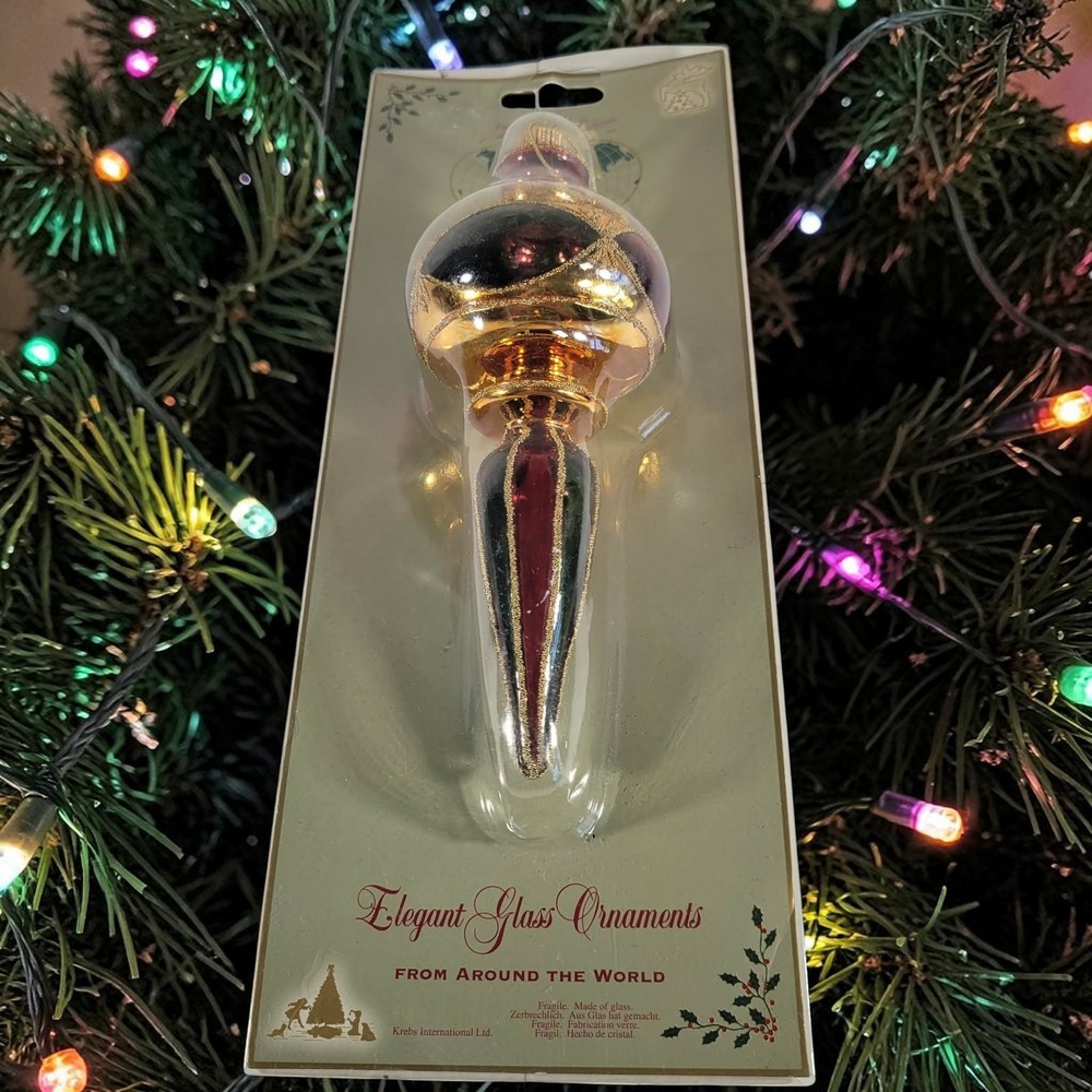 Krebs International Elegant Glass Ornament Spire Finial Germany Around The World